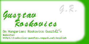 gusztav roskovics business card